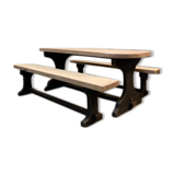 Monastery-style craft table and two benches