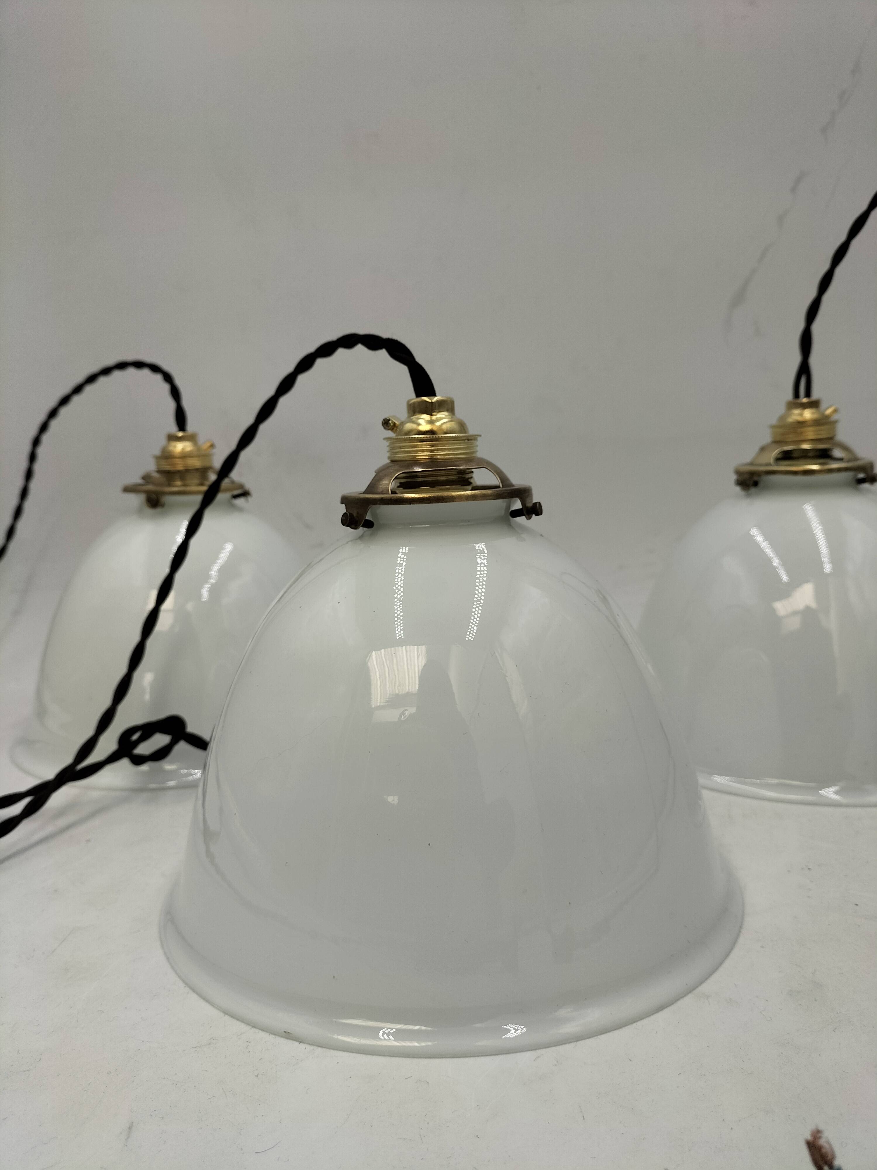 Opaline pendant lights