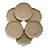 6 assiettes à dessert en grès vintage