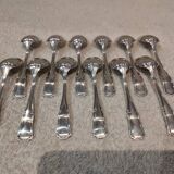 12 silver-plated metal mocha spoons, Ercuis Valencay silversmith, 10cm