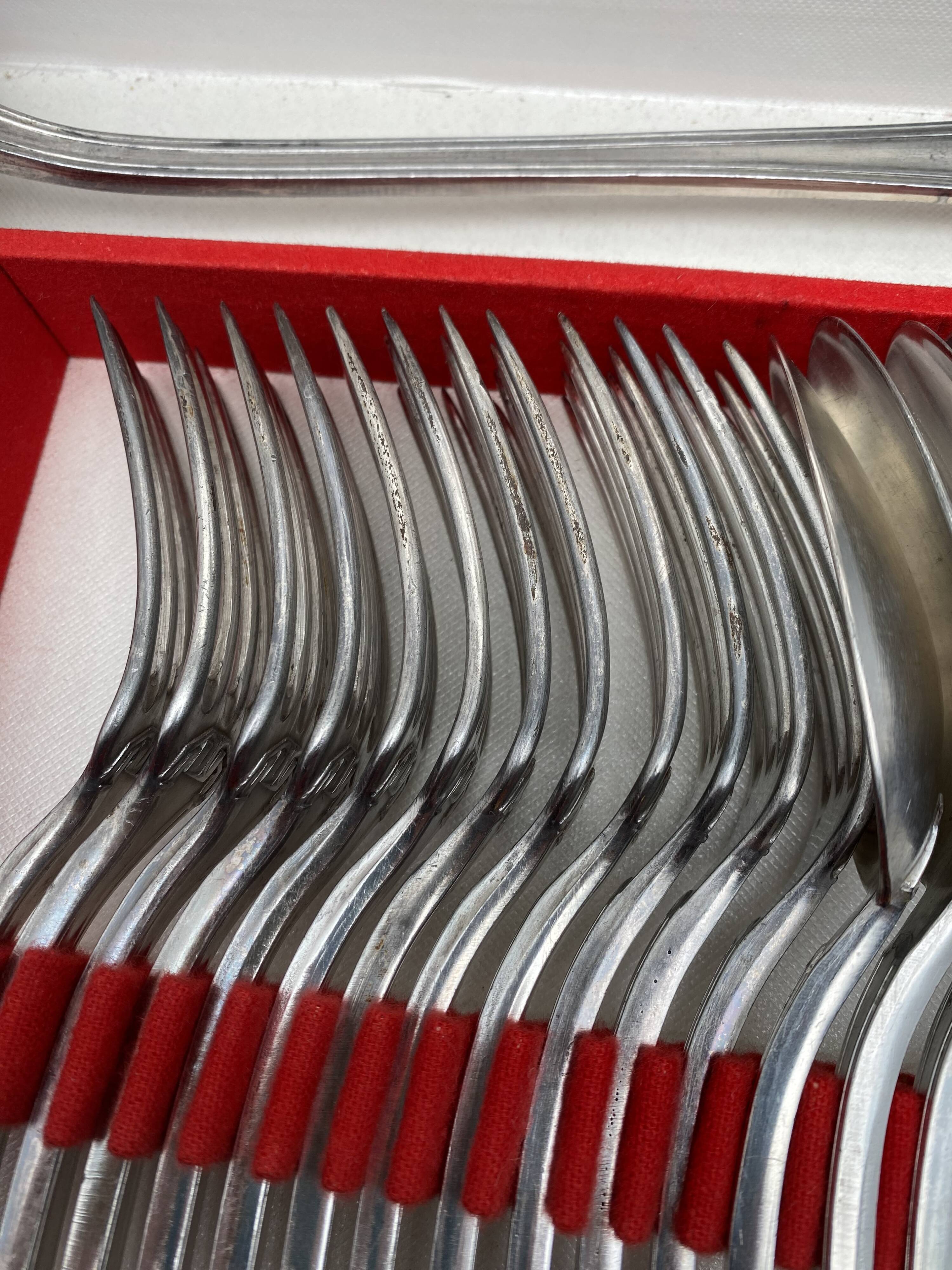 Art Deco silver metal cutlery set