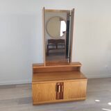 Vintage chest of drawers with triptych mirror, 60's