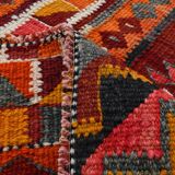 4x11 Kilim Long Wide Dark Red Handwoven Vintage Kilim Runner Rug, 104x317