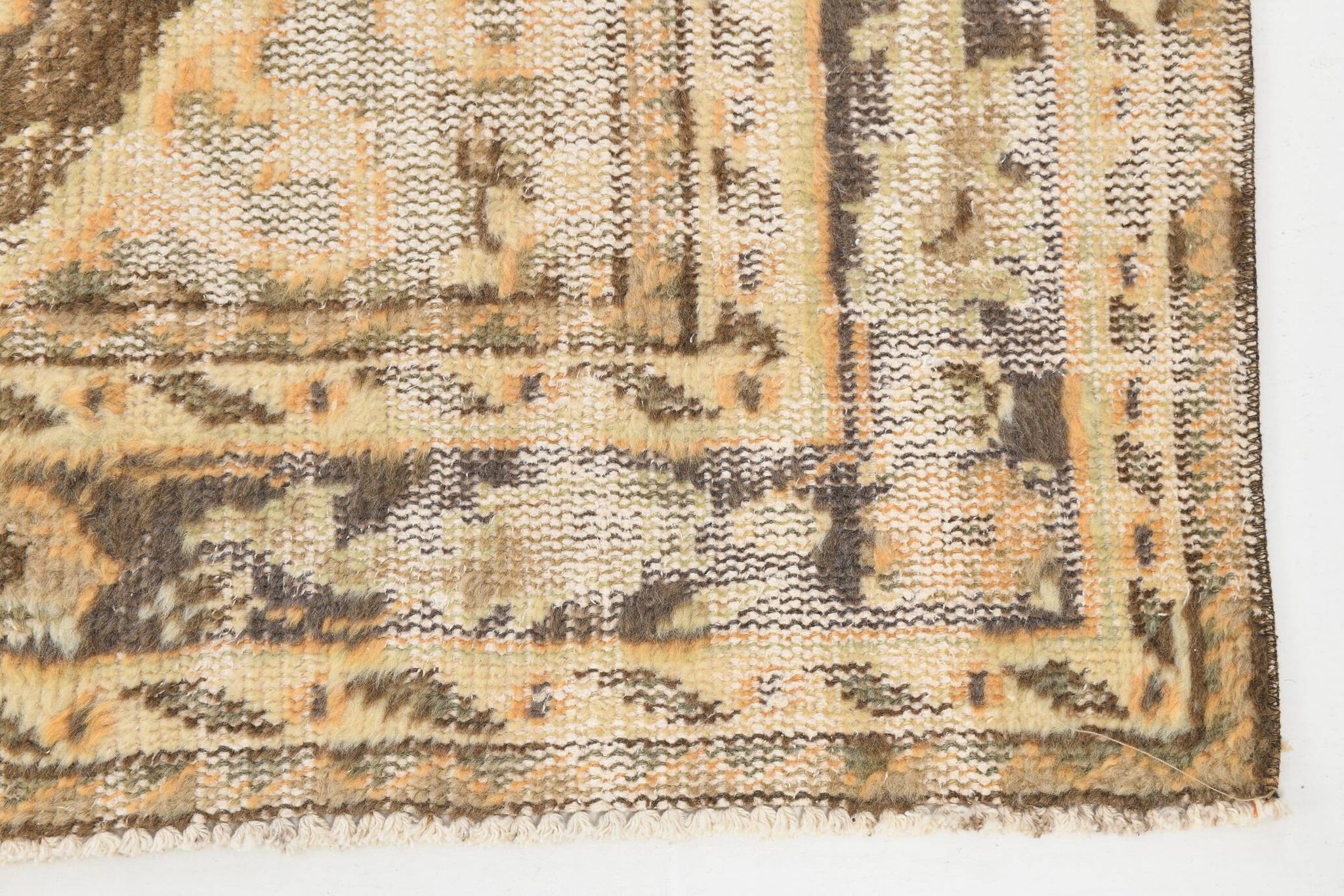 6x9 Peach Yellow Soft Pastel Turkish Vintage Rug, 185x276Cm SK 5250