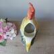 Vintage ceramic jug rooster – soft yellow and blue colours, vintage.