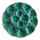 Plat à huitres en faience de Gien turquoise