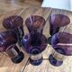 Lot de 6 verres à vin en verre violet