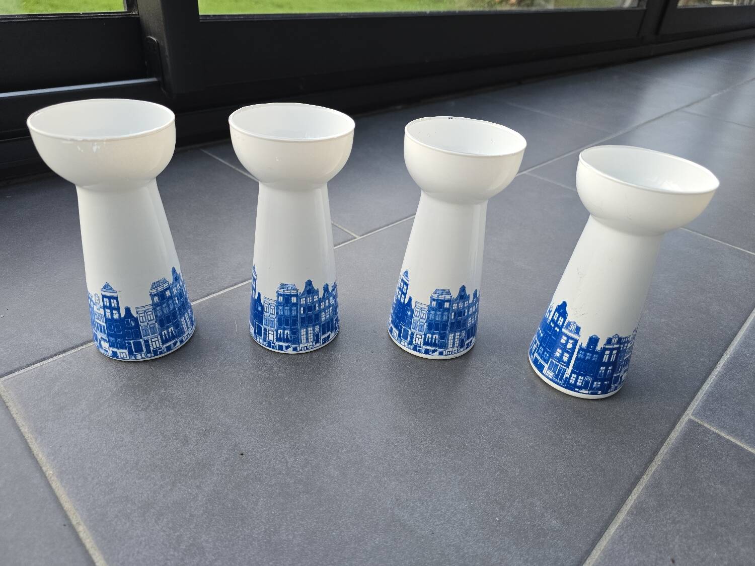 4 vintage Dutch vases for hyacinths