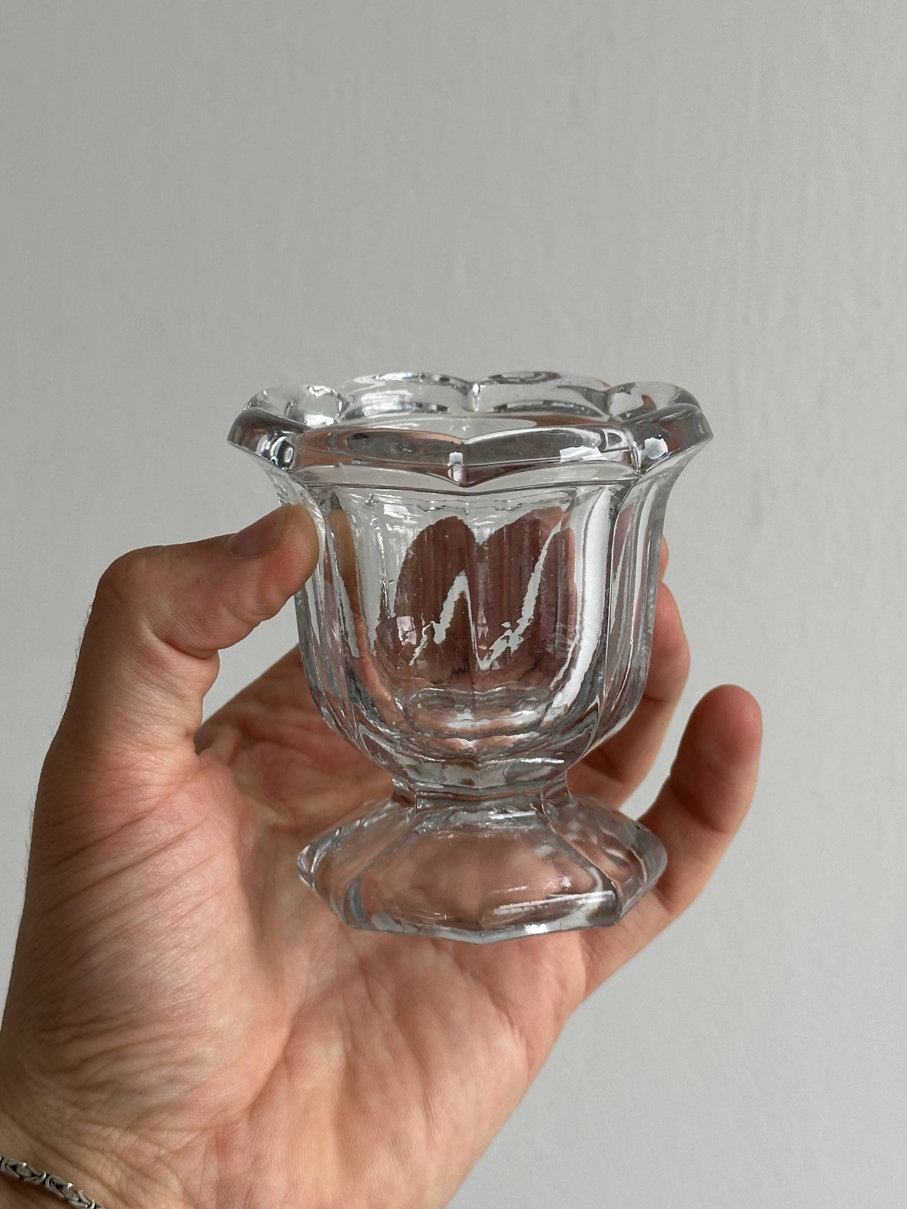 Duo de petits pots en verre épais