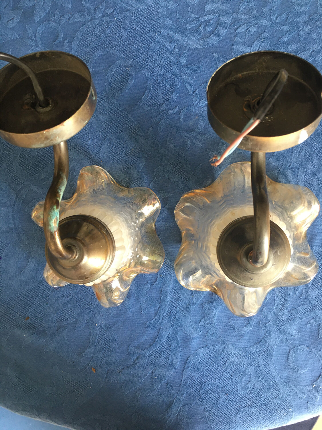 2 art deco wall lamps