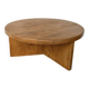 Table basse moderniste ronde en orme, années 50