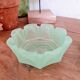 Duo of two candle holders cups in green opaline of water