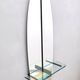 Postmodern Oval Wall-Mounted Entryway Mirror and Console Table with Glass T
