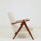 Vintage long chair off-white bouclé zigzag