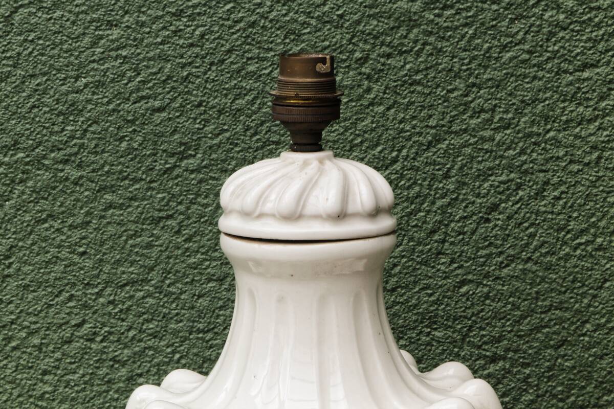 Baluster lamp base in Paris porcelain