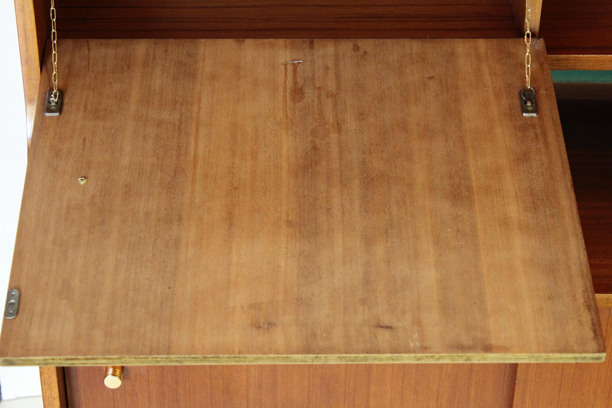Scandinavian sideboard in solid teak wood and brass, 1950s Swedish vintage