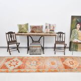 3x10 Orange & Beige Persian Vintage Runner Rug, 94x317Cm SK 22040