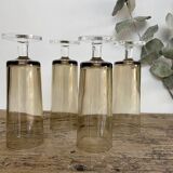 4 LUMINARC smoked glass flutes