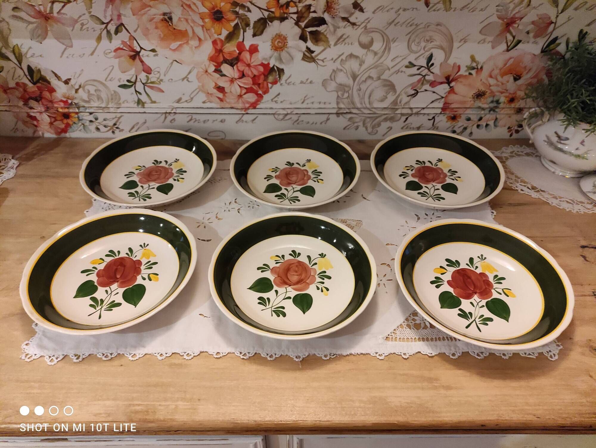 Set of 6 hollow plates Villeroy and Boch model Bauernblume