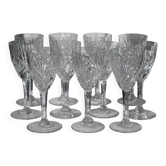 Lot de 11 verres à vin blanc Chantilly par Saint-Louis