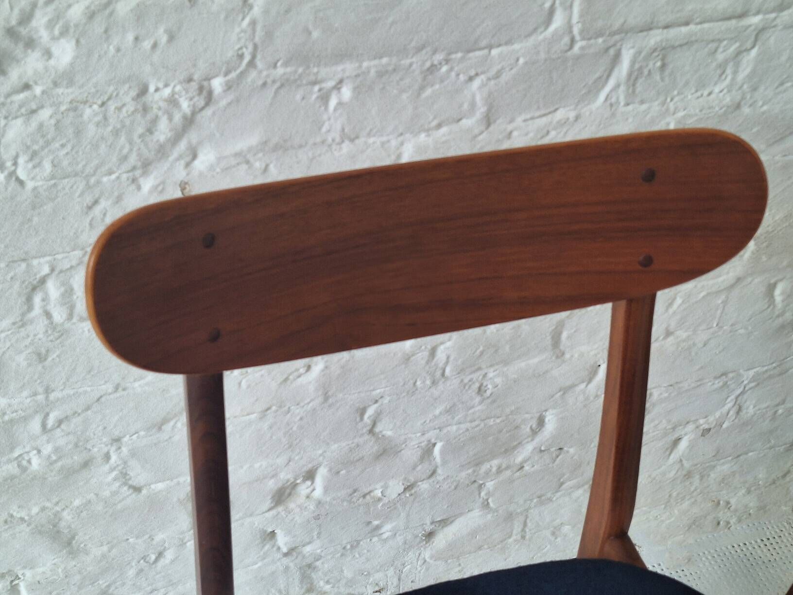 Pair of solid teak dining chairs, Denmark 1960s