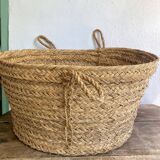 XXL woven straw basket