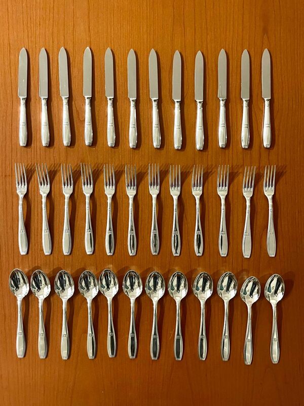 Ercuis,couverts à entremet ,fruits fromage ,36 pièces art déco