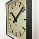 Dark grey square wall clock from pragotron, 1960s