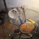 1900 beautiful brass desk lamp patina with its tulip art deco 44x25cm,