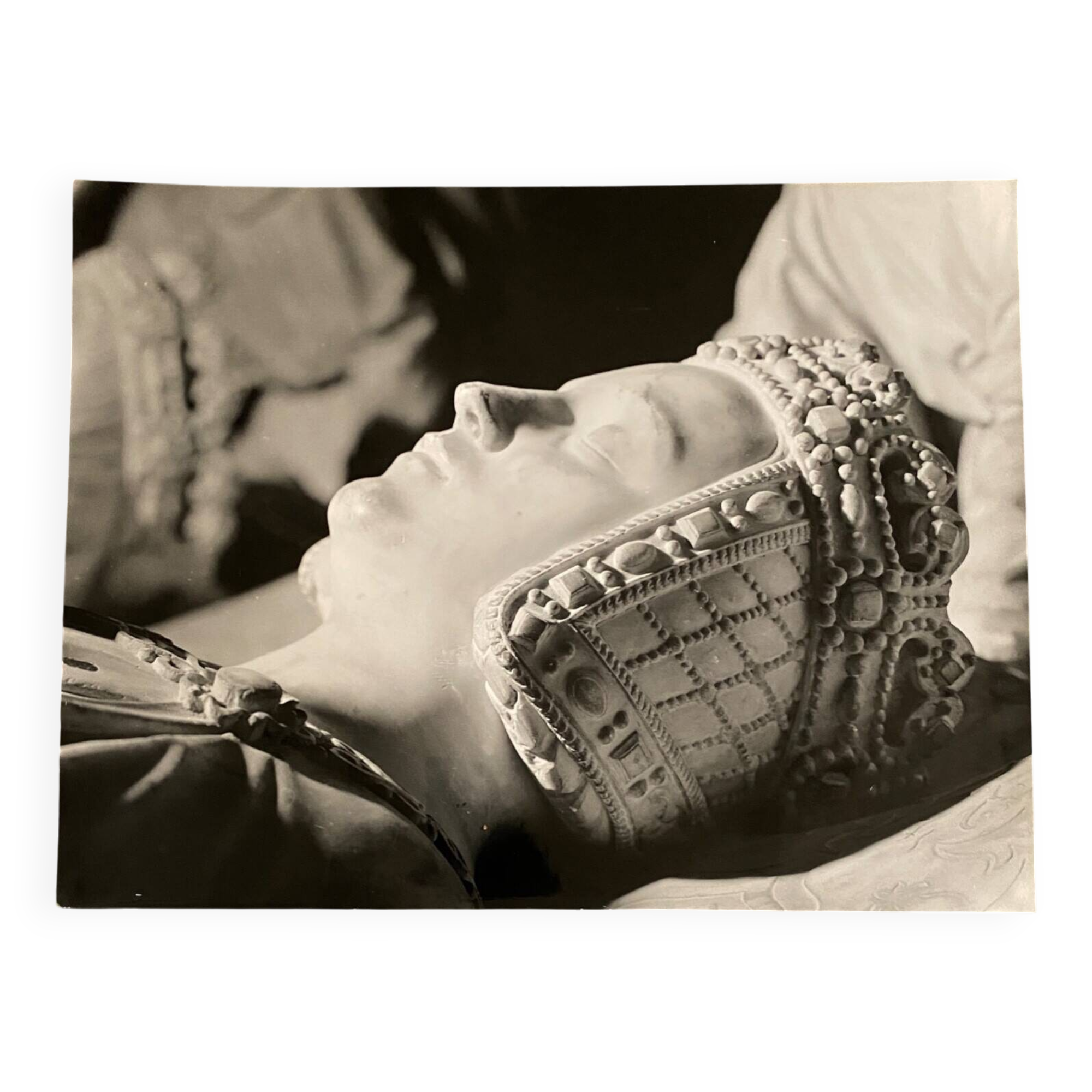 Bernard Darot silver gelatin photograph, 20th century, tomb of Francis II, face of Anne