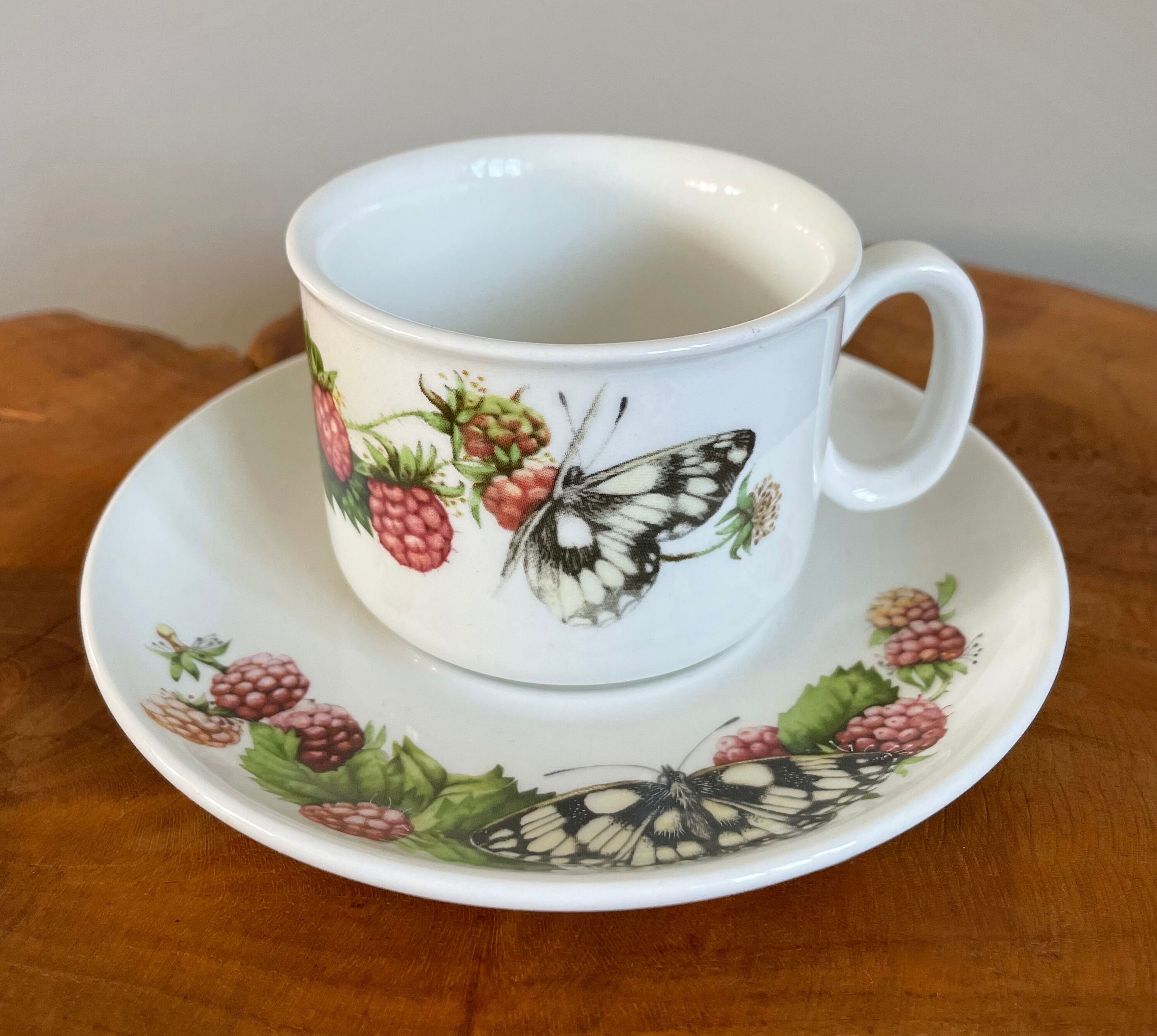 Set of 4 Marjolein Bastin Teacups with Saucers from the "Libelle" Series, J&G Meakin, Wedgwood Group