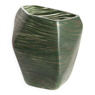 Vase pate de verre vert mat