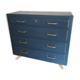 Commode vintage 60 bleu nocturne