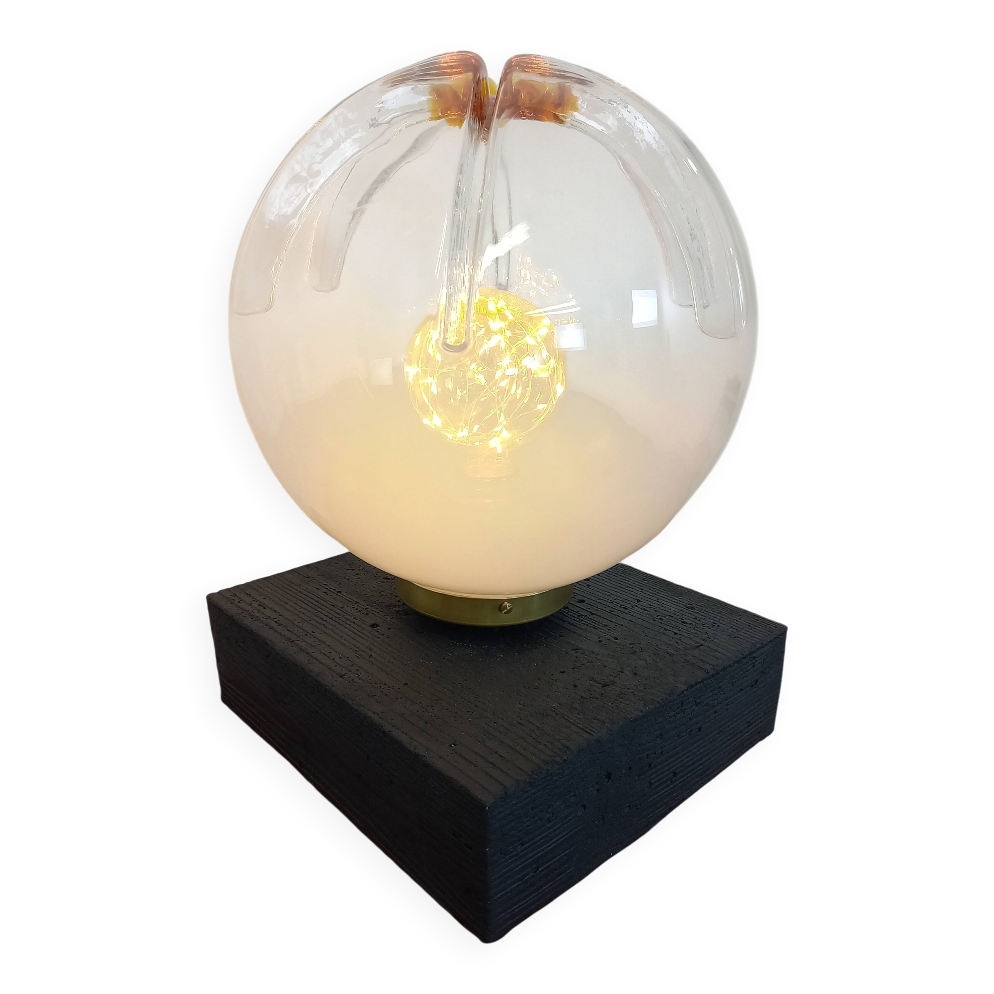 Vintage Mazzega table lamp made of Murano glass from the 1970s.