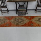 3x12 shades of brunt orange oushak runner rug