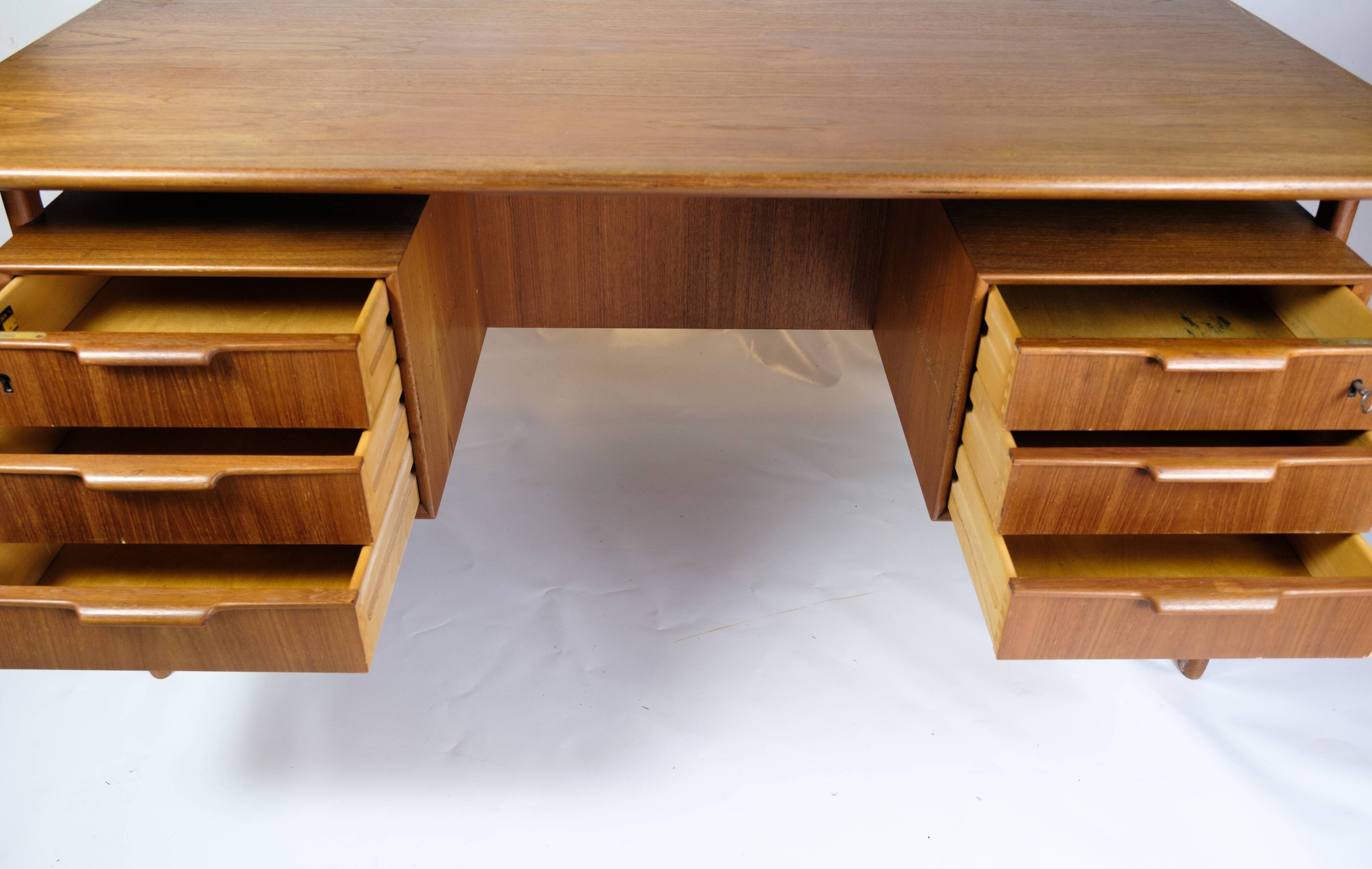 Desk Model 75 Made In Teak By Omann Junior Møbelfabrik From 1960s