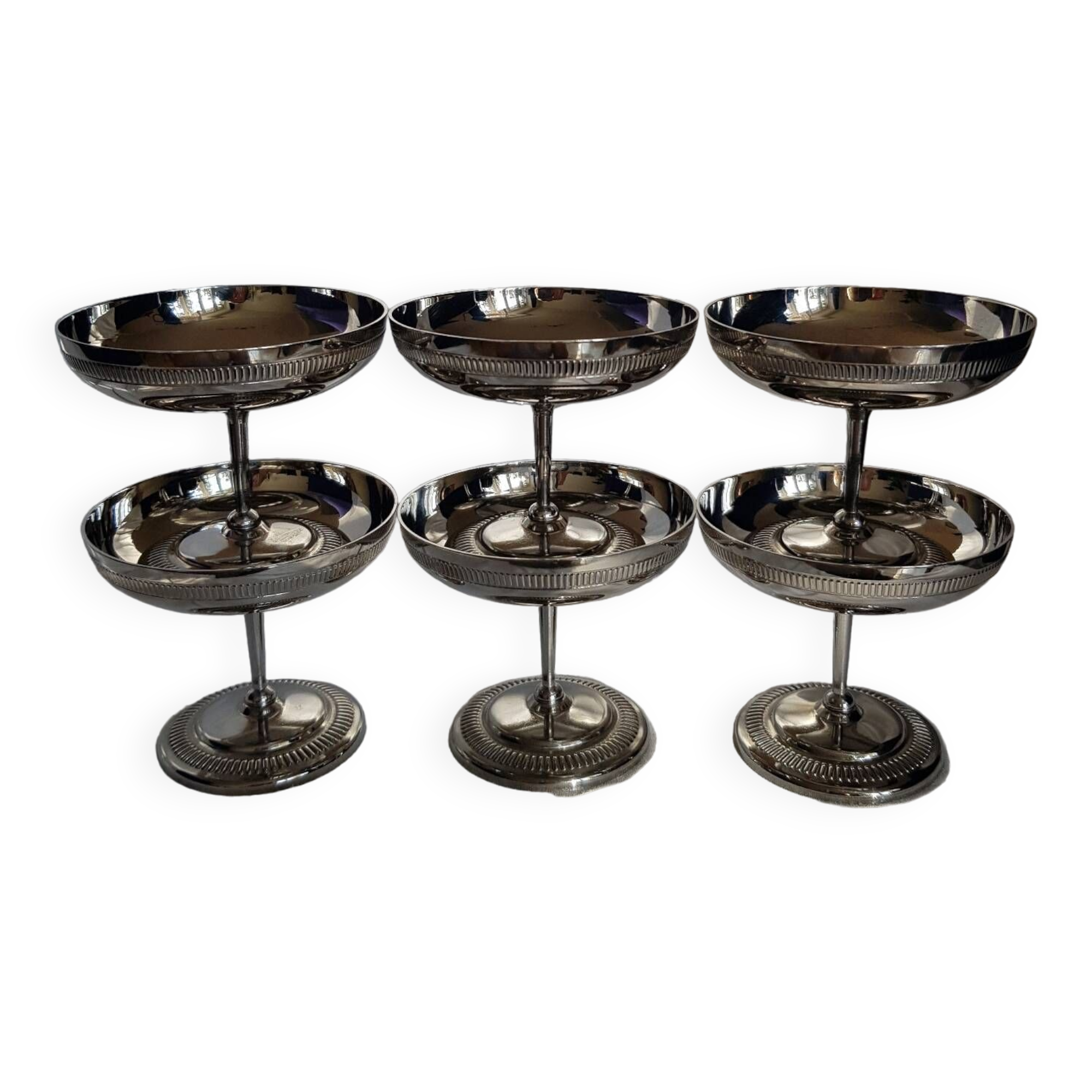 Coffret de 6 coupes à glace en inox Jean Couzon