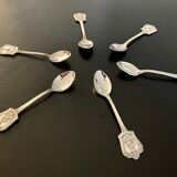 6 small silver/punch Gulden plated teaspoons