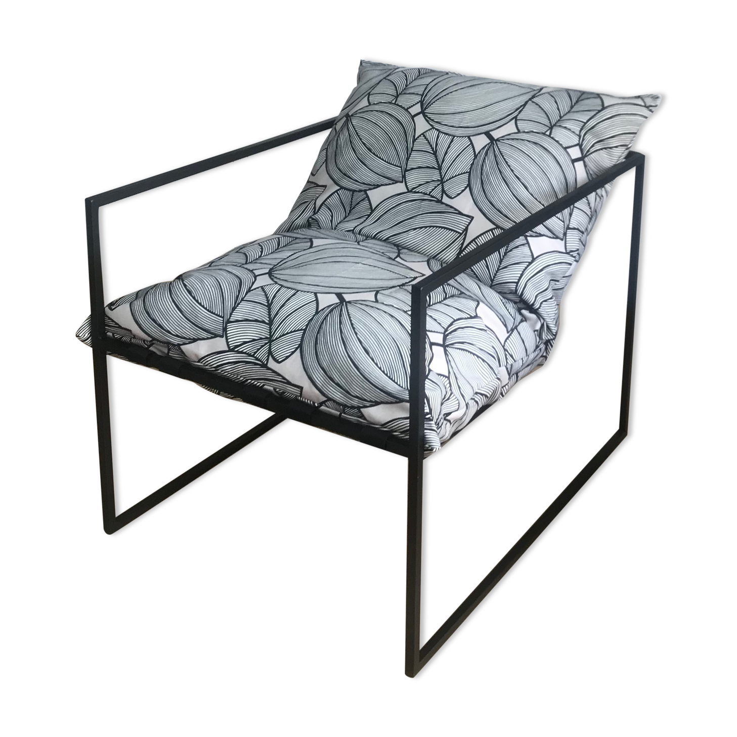 Fauteuil métal & tissu