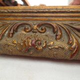 old rectangular mirror aged golden tower