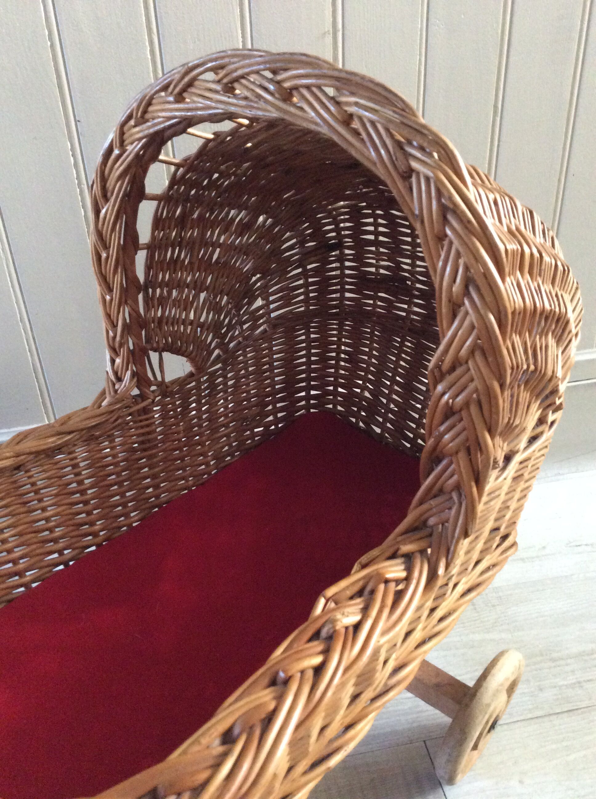 Vintage wicker doll landau