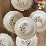 Set of 6 vintage Salins soup plates