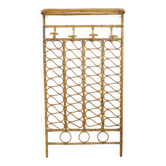 Large rattan wall coat rack, Italy, 1960s.