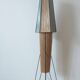 Rare Midcentury Rocket Floor Lamp, Metal and Straw, German Design