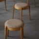 Modern Swedish, set of 14 stackable stools in birch and hessian fabric, 1980s.