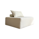 Square ottoman and its cushions in buckle fabric