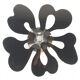 Mid century italian flower table chrome and glass, 1980s