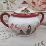 7-piece tête-à-tête tea set in Japanese porcelain, life scenes decor