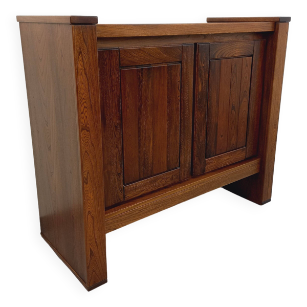 Meuble de rangement vintage Maison Regain en orme massif des années 80