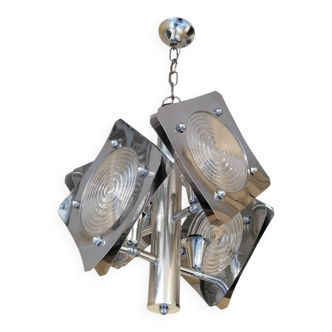 Lampada a sospensione  Space Age, anni '70 - Stile Mazzega / Toni Zuccheri